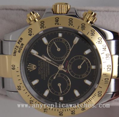 High Quality Rolex Daytona Watch 2-Tone Black Face 40mm